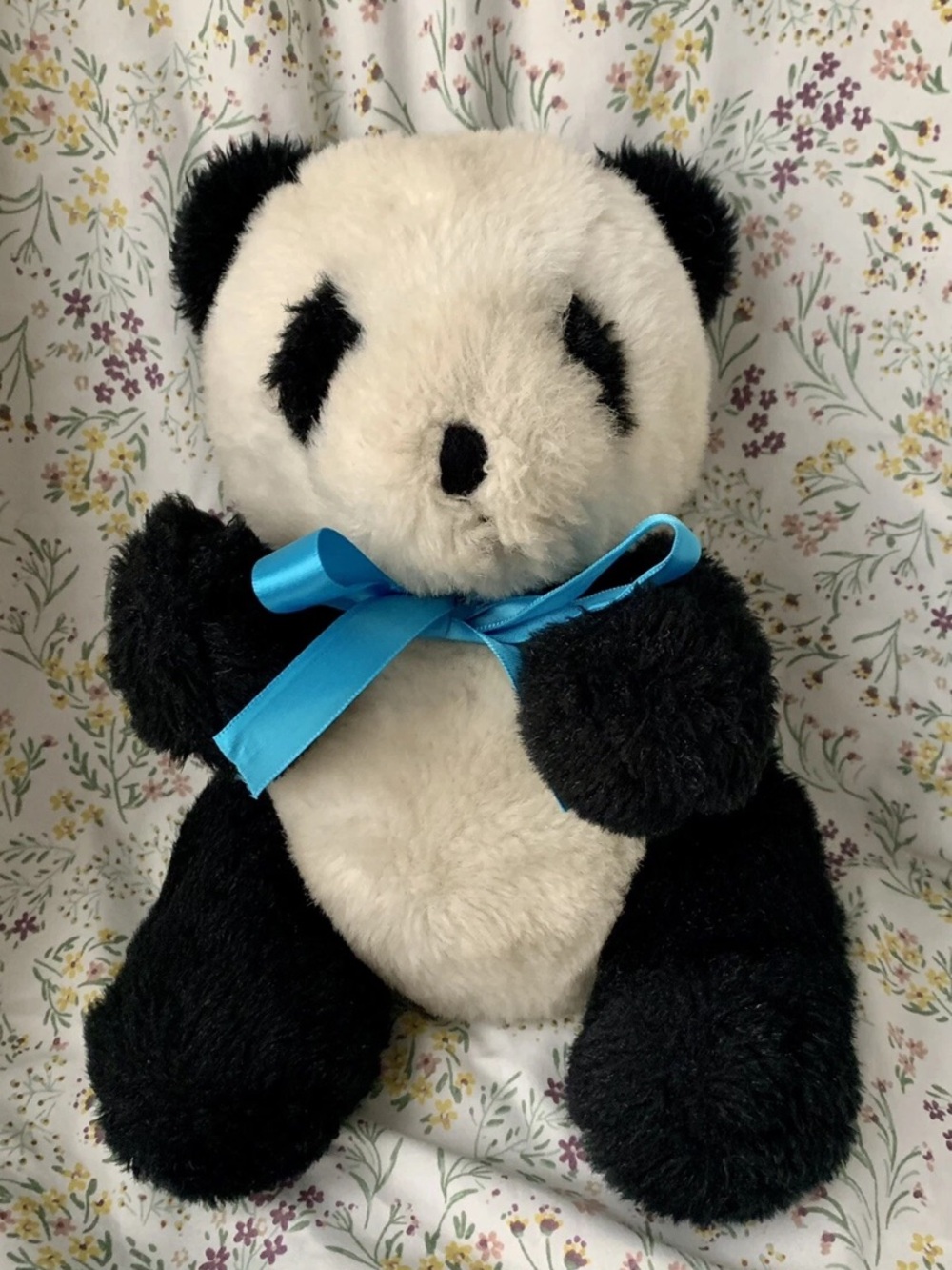 Vintage Gund Panda Bear Jointed 1982 Short Stout Plush Stuffed Animal 11"